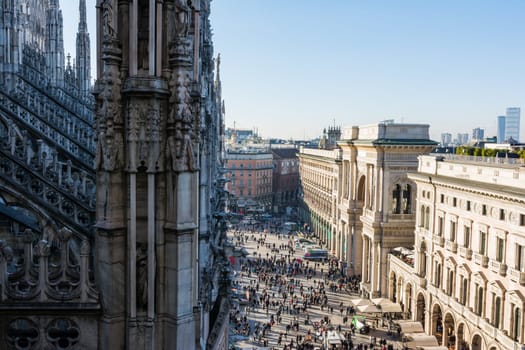 Galleria Vittorio Emanuele II Entryway Famous Destination Italy Architecture Shopping Mall During Christmas 2016 Traveling Winter Sightseeing Crowd