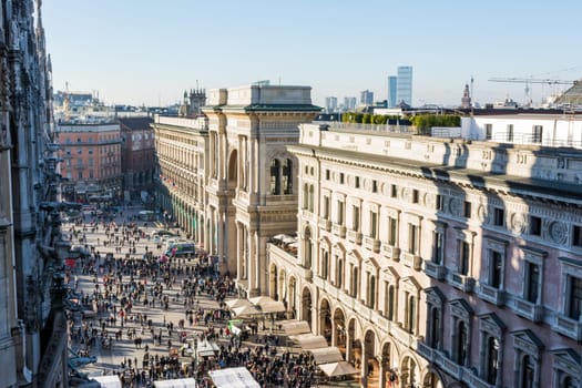 Galleria Vittorio Emanuele II Entryway Famous Destination Italy Architecture Shopping Mall During Christmas 2016 Traveling Winter Sightseeing Crowd