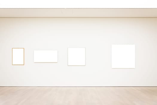 Modern Art Museum Frame Wall Clipping Path Isolated White Vector Illustration Template