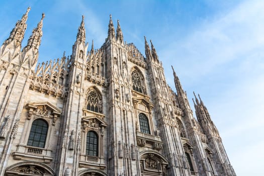 Milan Cathedral Duomo Outdoors Place Italy December Christmas Decoraiton and Crowd 2016 Night Day Famous Sightseeing Destination