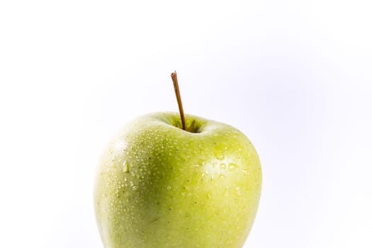 Granny Smith Green Bright Apple Fruit Healthy Food White Isolated Background