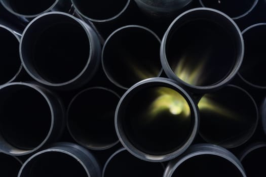 Glow Perspective Black Construction Pipes Stacked Texture Background