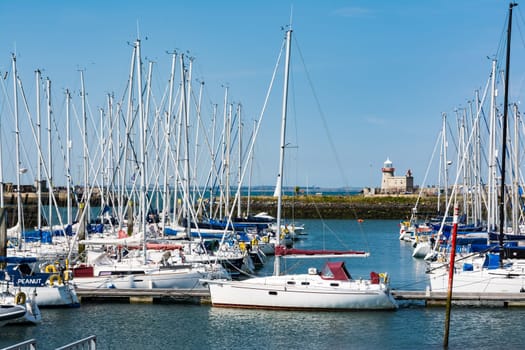 Field Boats Docked Howth Lighthouse Water Daytime