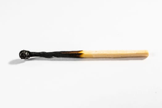 Match Stick Macro Detail Fire Symbol Safety White Isolated Background Charred Used Burned Burnt Black Wood Row Single Campfire
