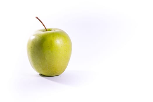 Granny Smith Green Bright Apple Fruit Healthy Food White Isolated Background