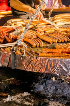 Meats Steak Hamburger Sausage Grill Foil Delicious Steamy Festival