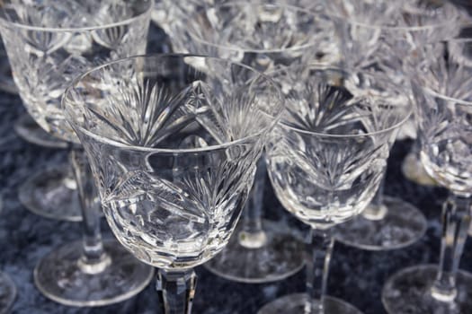 Fine Crystal Glasses Shining Felt Table Product Drinking Gastronomy Group Restaurant