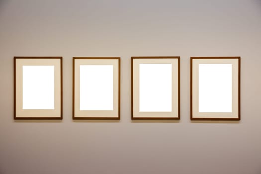 Art Museum Frame Wall Ornate Minimal Design White Isolated Clipping Path Template