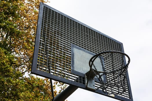 Metal Outdoors Park Basketball Court Backboard Net Chain Isolated