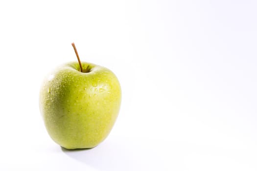 Granny Smith Green Bright Apple Fruit Healthy Food White Isolated Background