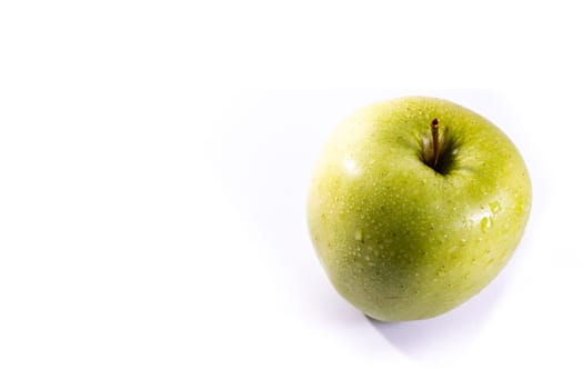 Granny Smith Green Bright Apple Fruit Healthy Food White Isolated Background
