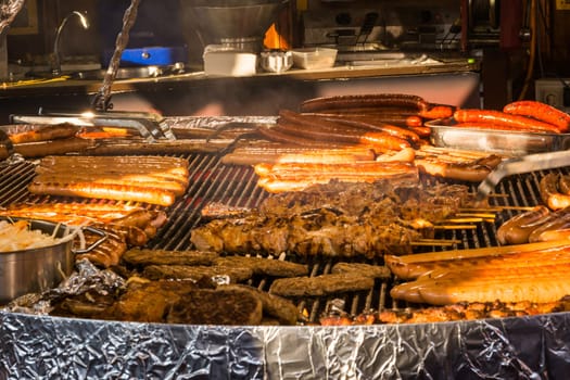Meats Steak Hamburger Sausage Grill Foil Delicious Steamy Festival