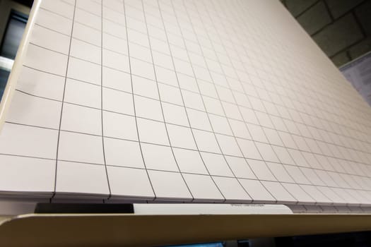 Grid Paper Flipchart Large Sheets Brainstorming Empty Blank Black White Marker Corner Perspective Board