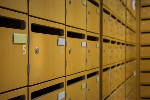 Grid Sorted Array Columns Rows Mailboxes Wooden Security Storage Mailroom Locks Nametags Numbers