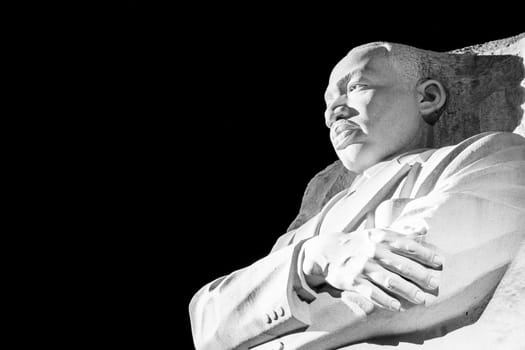 Martin Luther King Jr Memorial Statue Washington DC Night Evening Closeup