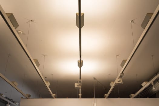 Light Racks Fluorescent Modern Ceiling Decoration Architecture Abstract Perspective Hanging White