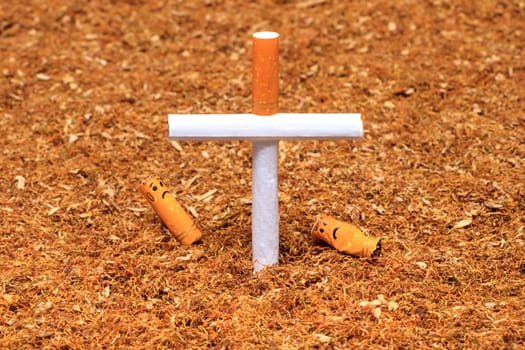 Smoking kills, smokers graveyard concept