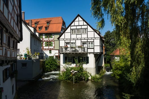 Small German Cottage with Balcony on River in Ulm