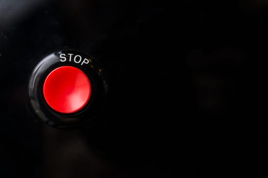 Stop Button Circle Red Text Black Background Big Bright Round