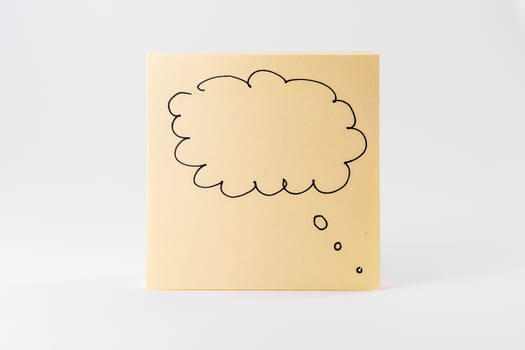 Sticky Notes Notepad Yellow Square White Background Office Supply Thought Bubble