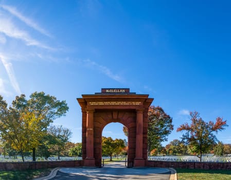 McClellan Gate Arlington National Cemetery Graves Blue Sky Daytime Empty Space USA