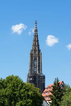 Spire Top Ulm Münster Cathedral Church Germany Europe