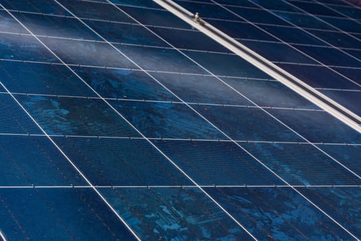 Solar Panel Blue Texture Close Detail Energy Renewable Device Installation