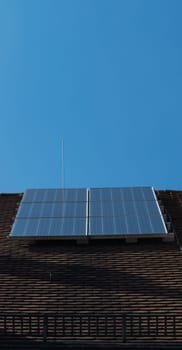 Solar Panels on German House Roof Blue Sky Technology