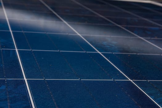 Solar Panel Blue Texture Close Detail Energy Renewable Device Installation