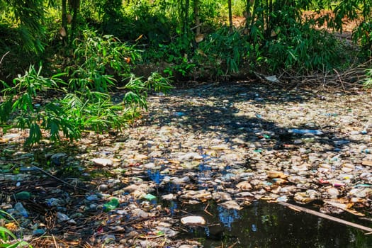 Natural Disaster At Standing Water, illegally dump in nature