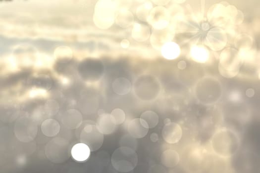Festive brown silver bright abstract Bokeh with yellow circles. Template for your product display montage. Beautiful texture.