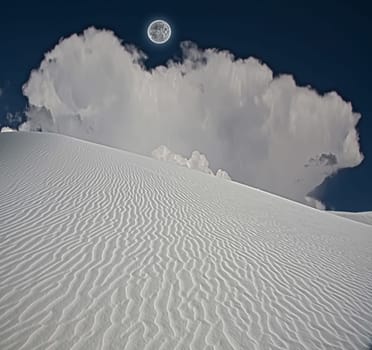 Full moon at White Sands New Mexico