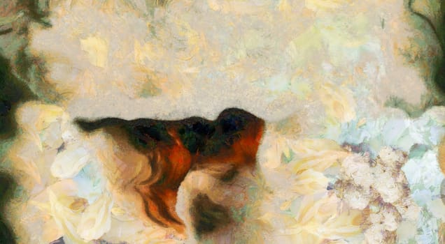 Muted Abstract Painting. 3D rendering