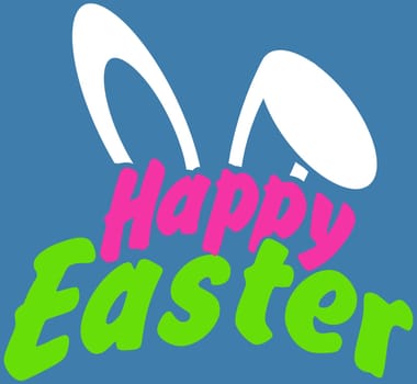 happy easter bunny ears holiday illustration