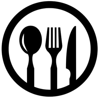 knife spoon fork equipment kitchen utensil silhouette illustration