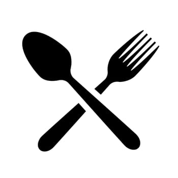 spoon fork equipment kitchen utensil silhouette illustration