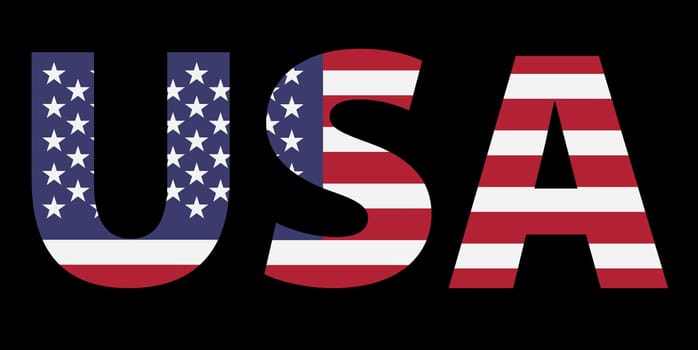 usa flag black background nation america illustration