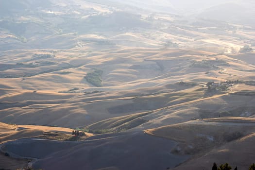view of typical Tuscany landscape in summer, Italy