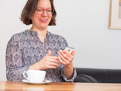 Woman is happy about news