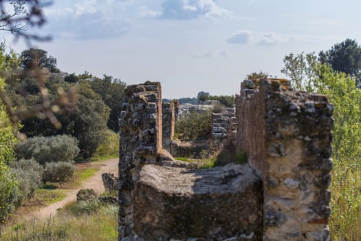 The ruins of an aqueduct in Provence