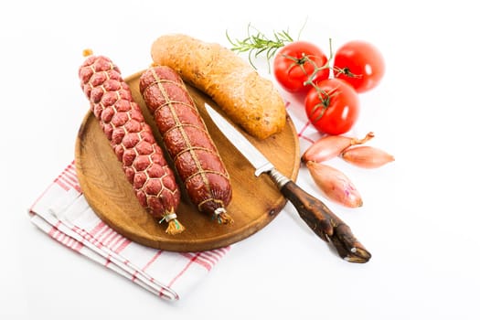 Brettljause - Butcher's Salami,Farmer's Salami,Tomatoes,Chiabatta