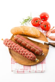 Brettljause - Butcher's Salami,Farmer's Salami,Tomatoes,Chiabatta
