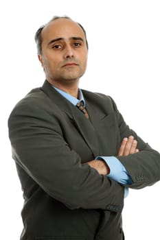 mature business man portrait in white background