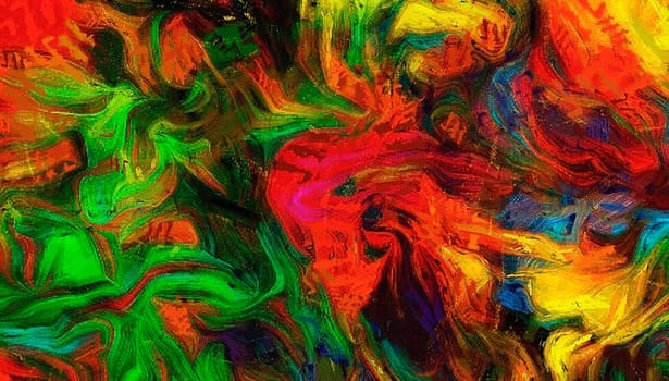Vivid Colorful Abstract Painting. 3D rendering