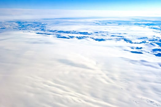 Aerial View of the Western Greenland Ice Field near Kangerlussuaq Greenland