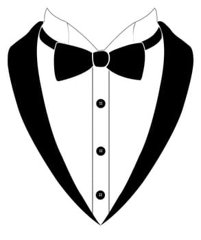 bow tie black suit luxury elegant fashion illustration