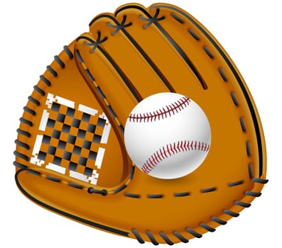 baseball glove mitt sport ball catch equipment illustration