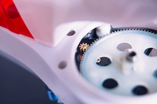 close-up Pinion Gear propeller blade quadrocopter to the blurred background