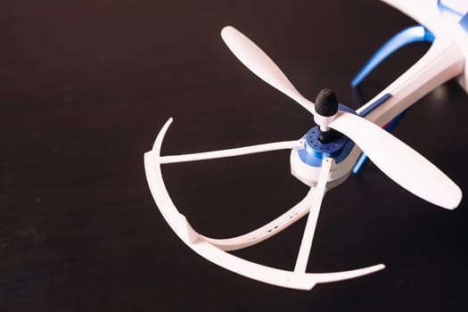 close-up of the rotor unmanned aircraft propeller blade quadrocopter
