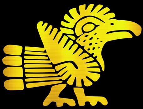 maya civilization aztec bird animal tribal ancient culture golden illustration